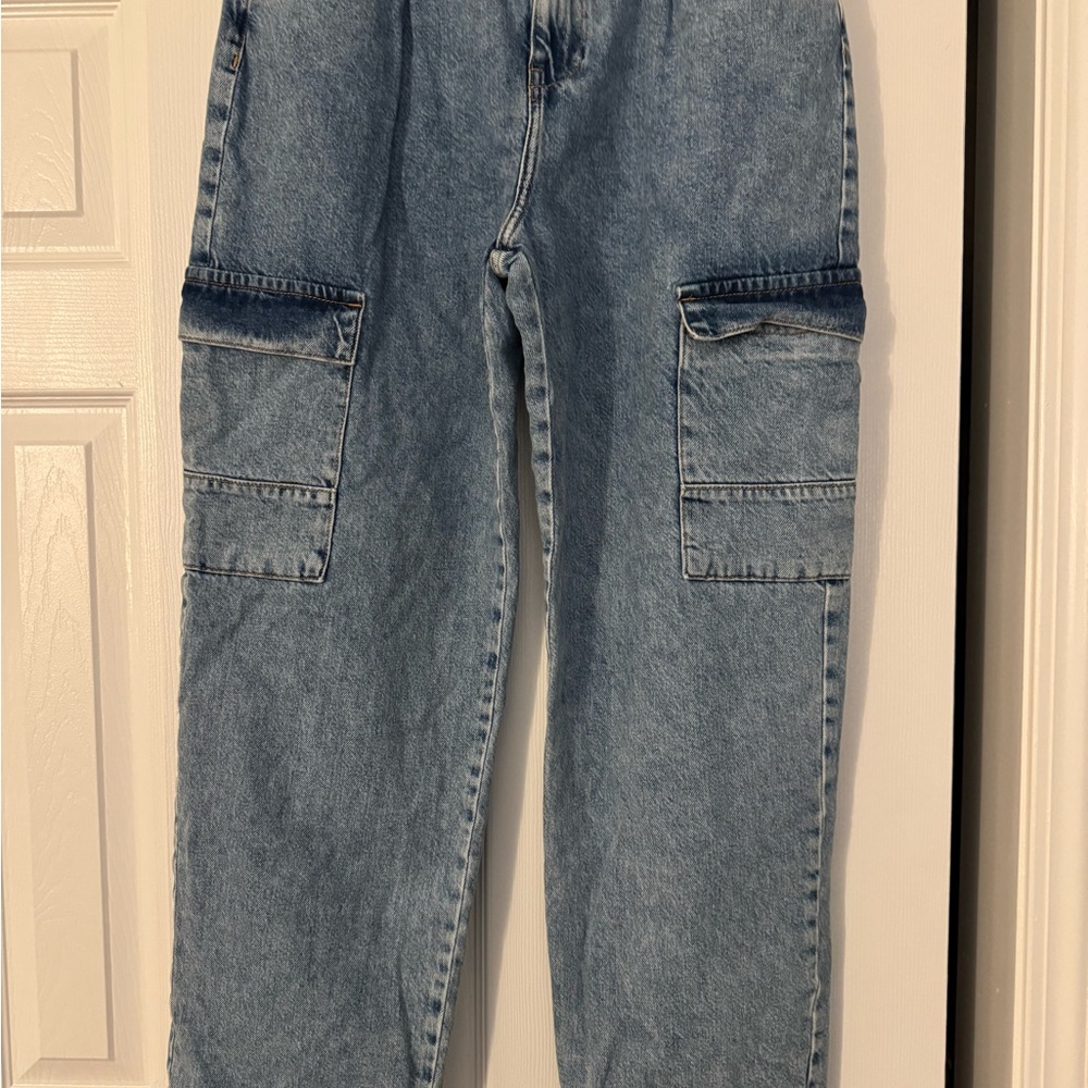 Forever 21 Blue Cargo Jeans